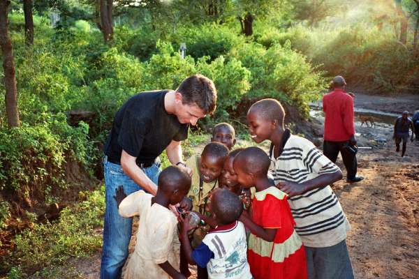 Walter and African children