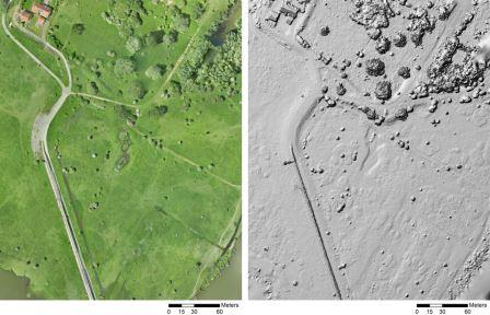 Example of ultra-high resolution information based on Flying Sensors (floodplain near Arnhem, NL, 4-Jun-2013).